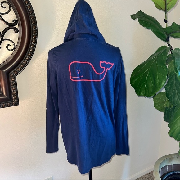 Vineyard Vines Unisex Lightweight Navy Blue Long Sleeve Hoodie Size Large - Picture 13 of 16